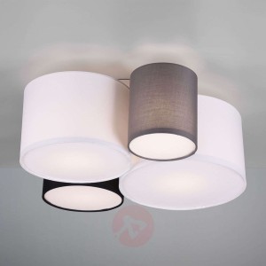Lampa sufitowa Hotel, cztery tekstylne klosze