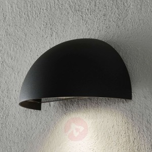 Zewnętrzna lampa ścienna Atina, półokrągła, szara