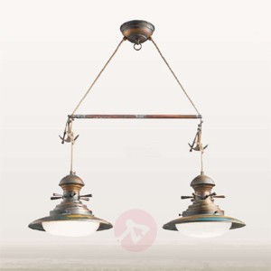 Lampa wisząca Baia 2-punktowa zielona brązowana