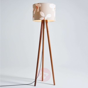 Lampa stojąca Sten Flower, klosz z tkaniny