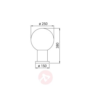 Lampa na cokół II biała ze szkłem pęcherzykowym