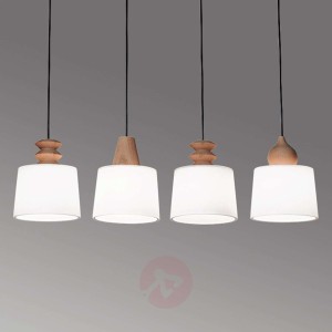 Lampa wisząca Eduardo z czterema kloszami