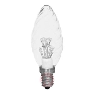 Świeca LED E14 0,9W przezroczysta kręcona 2600 K