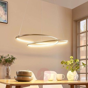 Mirasu – wdzięczna lampa wisząca LED, niklowana