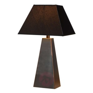 Lampa stołowa Yessin, kątowa, czarno-rdzawa