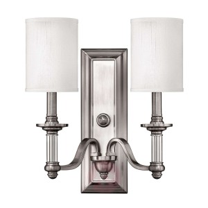 2-punktowa lampa ścienna Sussex, nikiel