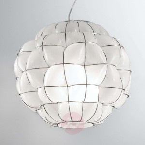 Lampa wisząca Pouff ze stali szlachetnej biała