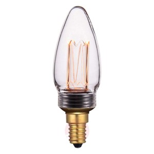 Żarówka świeca LED E14 2W filament, przezroczysta