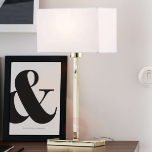 Lampa stołowa Savoy USB, prostoliniowa
