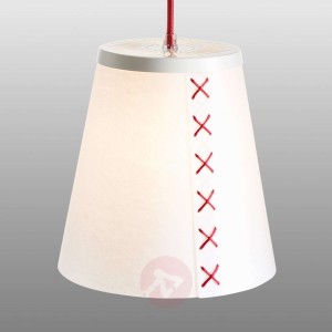 FLÖR - lampa wisząca z Lunopalu, czerwony kabel