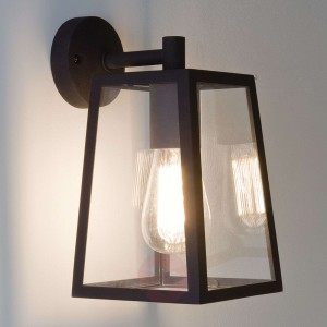 Zewnętrzna lampa ścienna CALVI, czarna oprawa