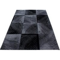 Dywan Plus Waved Squares Black 80x150 cm