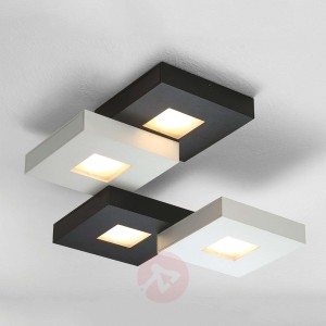 Cubus - lampa sufitowa LED, czarno-biała, 4-pkt.