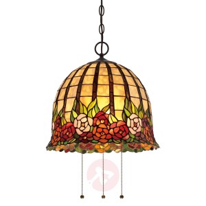 Wzór kwiatu, lampa wisząca Tiffany Rosecliffe