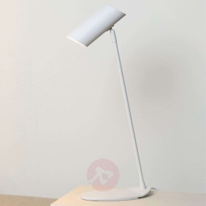 Biała lampa biurkowa Hester z metalu