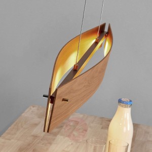 Naturalny dąb - lampa wisząca LED MALU z drewna