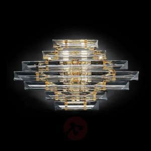 Złota kryształowa lampa ścienna Losanghe