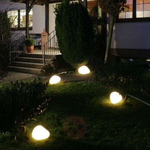 Lampy kamienne z przyłączem gumowym biały 27 cm