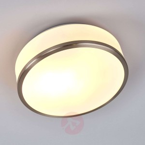 Lampa sufitowa Flush srebrna satynowana IP44 28cm