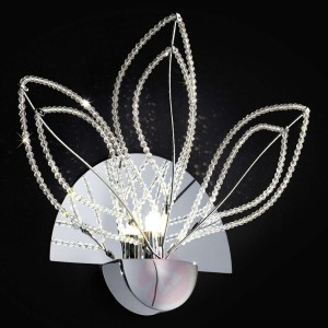 Lampa ścienna GIRASOLE z kryształkami, chrom