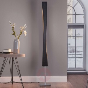 Lucande Lian lampa stojąca LED, czarna, aluminium