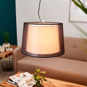 Dwuwarstwowa lampa wisząca Thedo z tkaniny