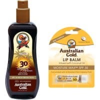 Australian Gold SPF 30 Spray Gel Bronzer 237ml + Australian Gold Coconut Lip Balm SPF30 4.2g
