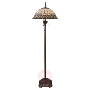 FRIEDA - lampa stojąca z kloszem w stylu Tiffany