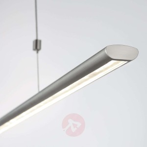 Lampa wisząca LED BRIT, dł 140 cm, niklowa/mat.