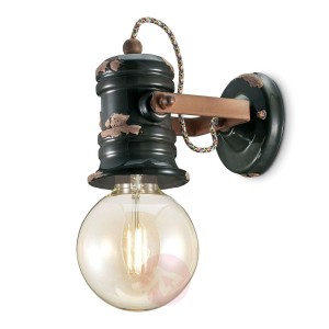 Lampa ścienna C1843, design vintage, czarna
