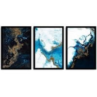 Zestaw 3 obrazów Magical Marble 36x51 cm