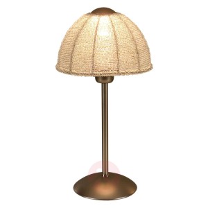 Lampa stołowa Pearl, okrągły klosz, biała