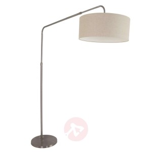 Regulowana lampa łukowa Gramineus, tekstylny klosz