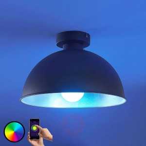 Lampa sufitowa LED Bowl WiFi 31cm czarna/srebrna