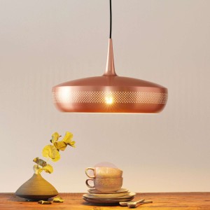 Lampa wisząca Clava Dine, miedziana, dziurkowana
