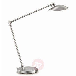 Ściemniana lampa stołowa LED BEATRICE, nikiel/mat