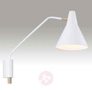 Wystająca lampa ścienna Brassy biała