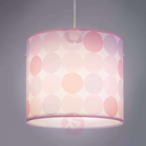Lampa wisząca Colors w kropki, różowa