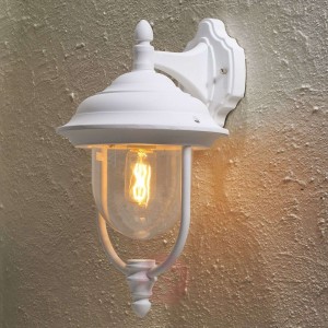 Prosta zewnętrzna lampa ścienna PARMA, biały