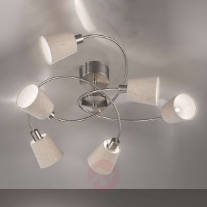 6-punktowa lampa sufitowa Note, tekstylne klosze