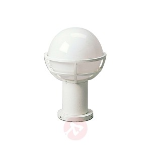 Lampa na cokół biała z mlecznym szkłem