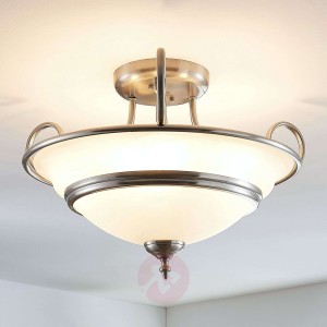 Lampa sufitowa Charlet ze szkła okrągła, mosiądz