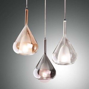 Lampa wisząca Lila w kształcie kropli, 3-punktowa