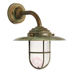 Stylowa lampa ścienna zewn. Antique, matowy klosz