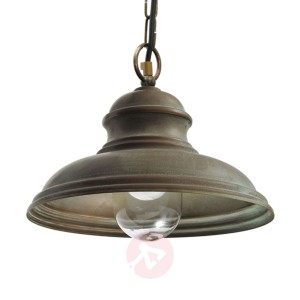Lampa wisząca zewnętrzna Riccardo, łańcuch, szkło