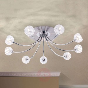 Lampa sufitowa z kryształami Maderno, nikiel, 76cm