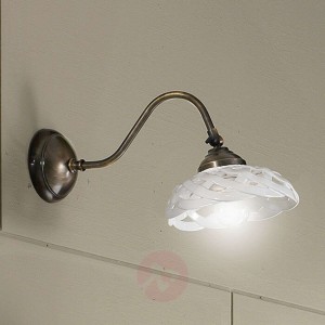 Lampa ścienna Emanuel z ceramicznym kloszem