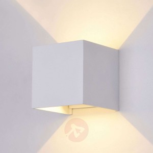 Kinkiet zewnętrzny LED Fulton, 10x10cm, biały