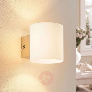 Biały, szklany kinkiet LED Gerrit