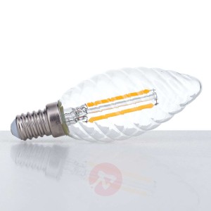 Żarówka świeca LED E14 3W ciepła biel filament